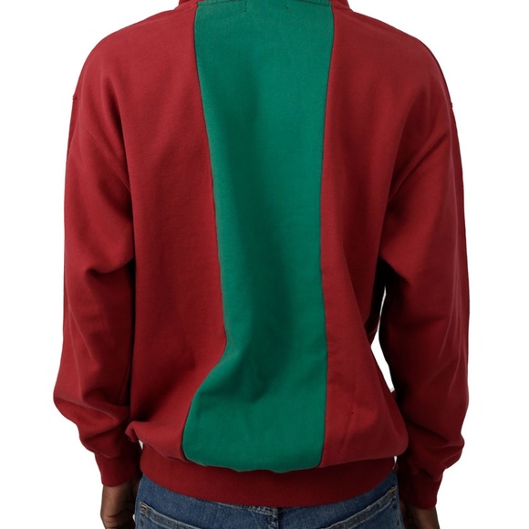 NWT XLARGE Patchwork Pullover Hoodie in Burgundy - Picture 3 of 3